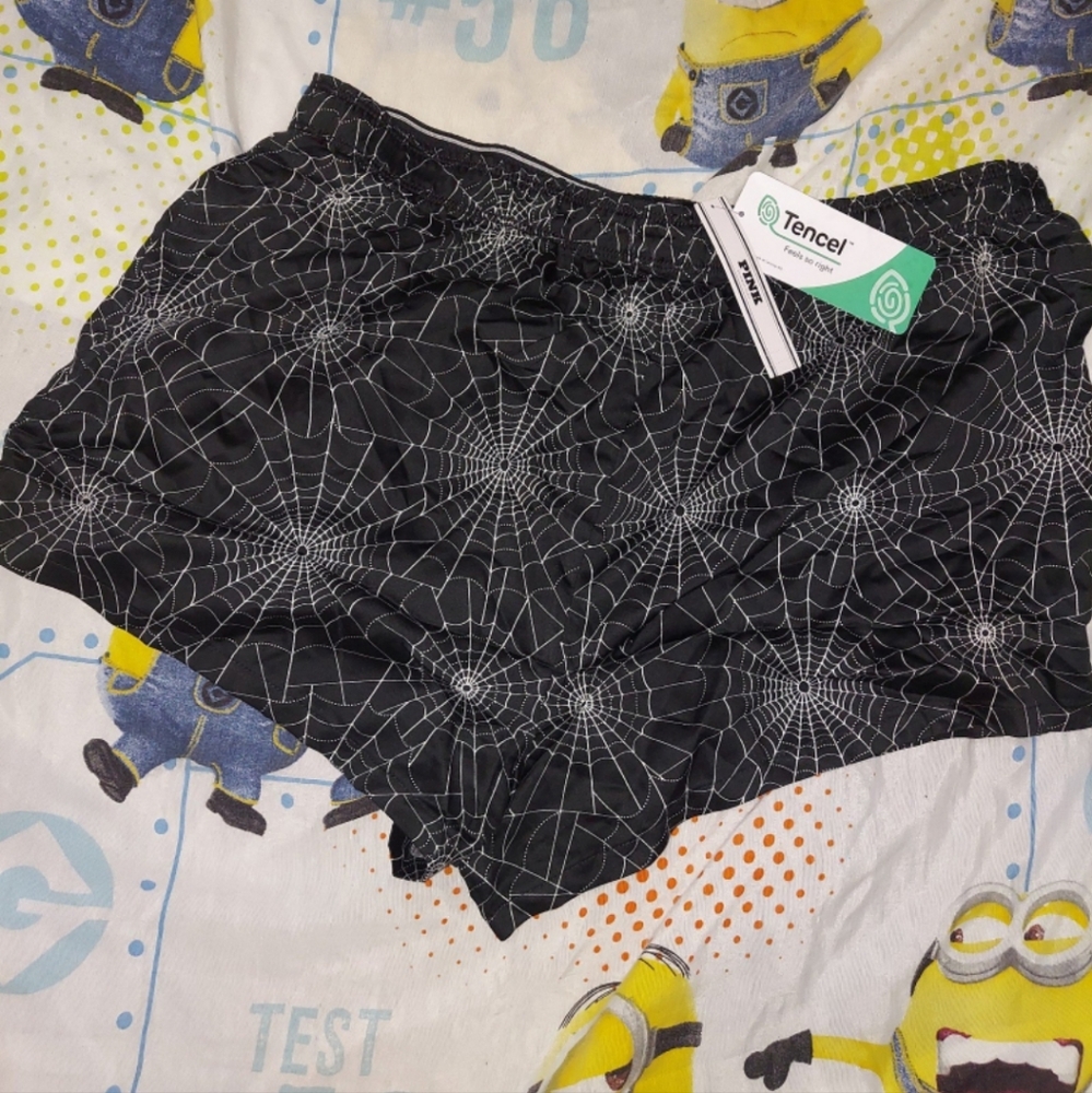 COPY - COPY - VS PINK L halloween spider web flannel boxer shorts🕸️